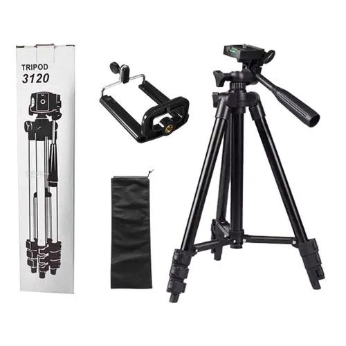Tripod 3120 Adjustable Aluminum Camera & Phone Tripod Stand Portable Foldable 102cm with 360 Degree Rotating Head for DSLR Smartphone Video Recording Photography – Black