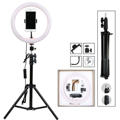 10 Inch LED Selfie Ring Light with Tripod Stand & Phone Holder – Dimmable Studio Lighting for TikTok, YouTube, Makeup, Live Streaming & Photography