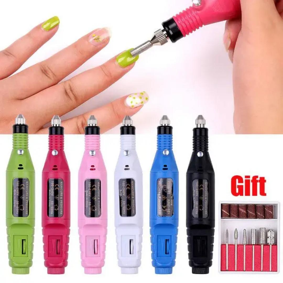 Set Professional Electric Nail Drill Machine Manicure Machine Pedicure Drill Set Ceramic Nail File Nail Drill Equipment Tools ,Nail Art Nail Tools 6 Bits Drill Personal Care