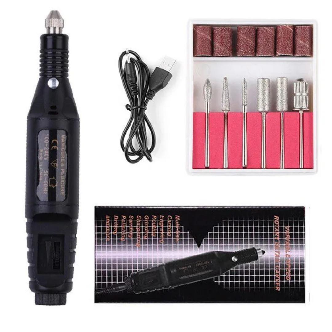 Set Professional Electric Nail Drill Machine Manicure Machine Pedicure Drill Set Ceramic Nail File Nail Drill Equipment Tools ,Nail Art Nail Tools 6 Bits Drill Personal Care