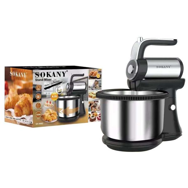 Stand Mixer, 2 in 1 1000W 5-Speed Electric Hand Mixer with 3.5L Stainless Steel Bowl, Dough Hook, Beater and Whisk, Household Kitchen Mixer