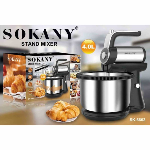 Stand Mixer, 2 in 1 1000W 5-Speed Electric Hand Mixer with 3.5L Stainless Steel Bowl, Dough Hook, Beater and Whisk, Household Kitchen Mixer