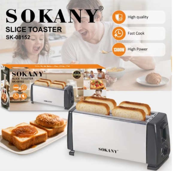 1300W High Quality 4 Slice pop-up Toaster with variablle browning control
