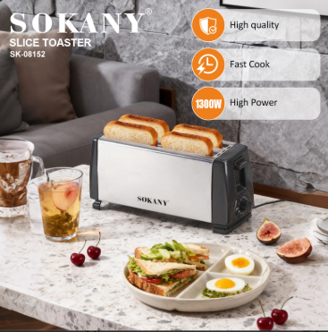 1300W High Quality 4 Slice pop-up Toaster with variablle browning control