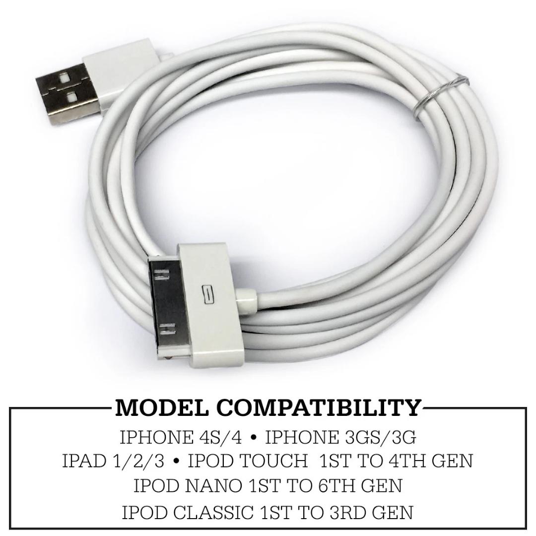 USB Charger Cable for Old iPhone 4 4S iPod 1 2 3 4 Generation iPad 2nd 3rd