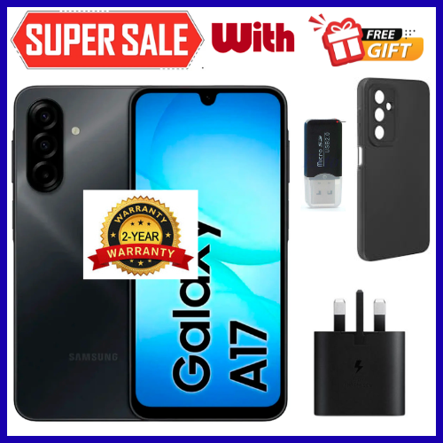 NEW ARRIVALS!! BRAND NEW SAMSUNG GALAXY A17 Smart Phones 128GB/256GB+4GB/6GB/8GB 6.7" Super AMOLED Display 50MP Triple Camera Android 15 IP54 Waterproof 5000mAh 25W Type-C Charge AI