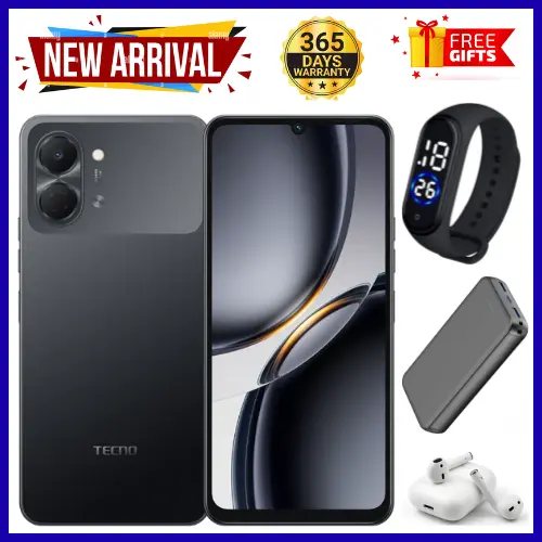 NEW ARRIVAL!! BRAND NEW TECNO POP 20 64GB ROM +4GB RAM 6.75 inch FHD 5000mAh Battery 13MP Main Camera Dual SIM 4G 15W FAST NETWORK UNISOC T7250 PROCESSOR Android 15 Mobile Phones