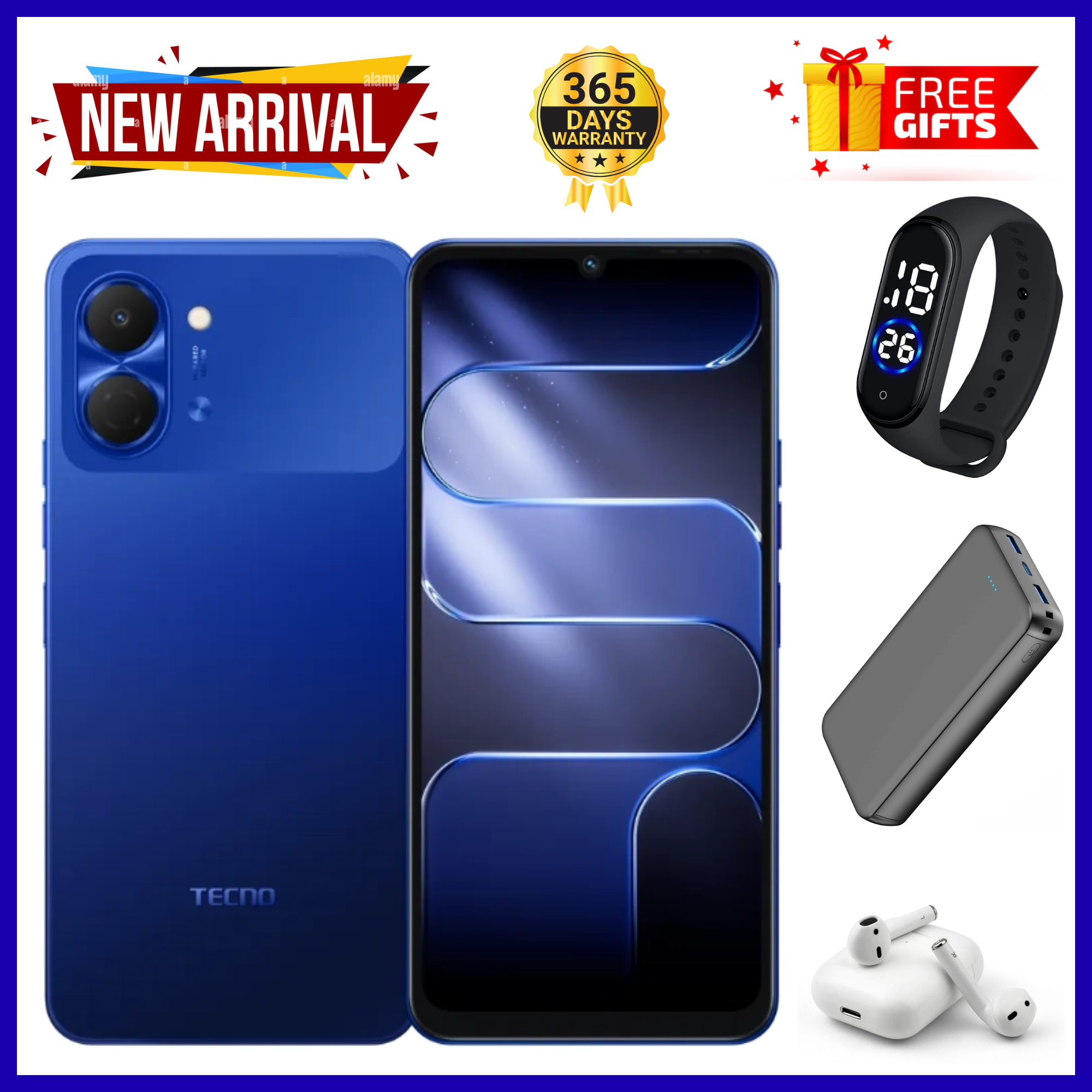 NEW ARRIVAL!! BRAND NEW TECNO POP 20 64GB ROM +4GB RAM 6.75 inch FHD 5000mAh Battery 13MP Main Camera Dual SIM 4G 15W FAST NETWORK UNISOC T7250 PROCESSOR Android 15 Mobile Phones