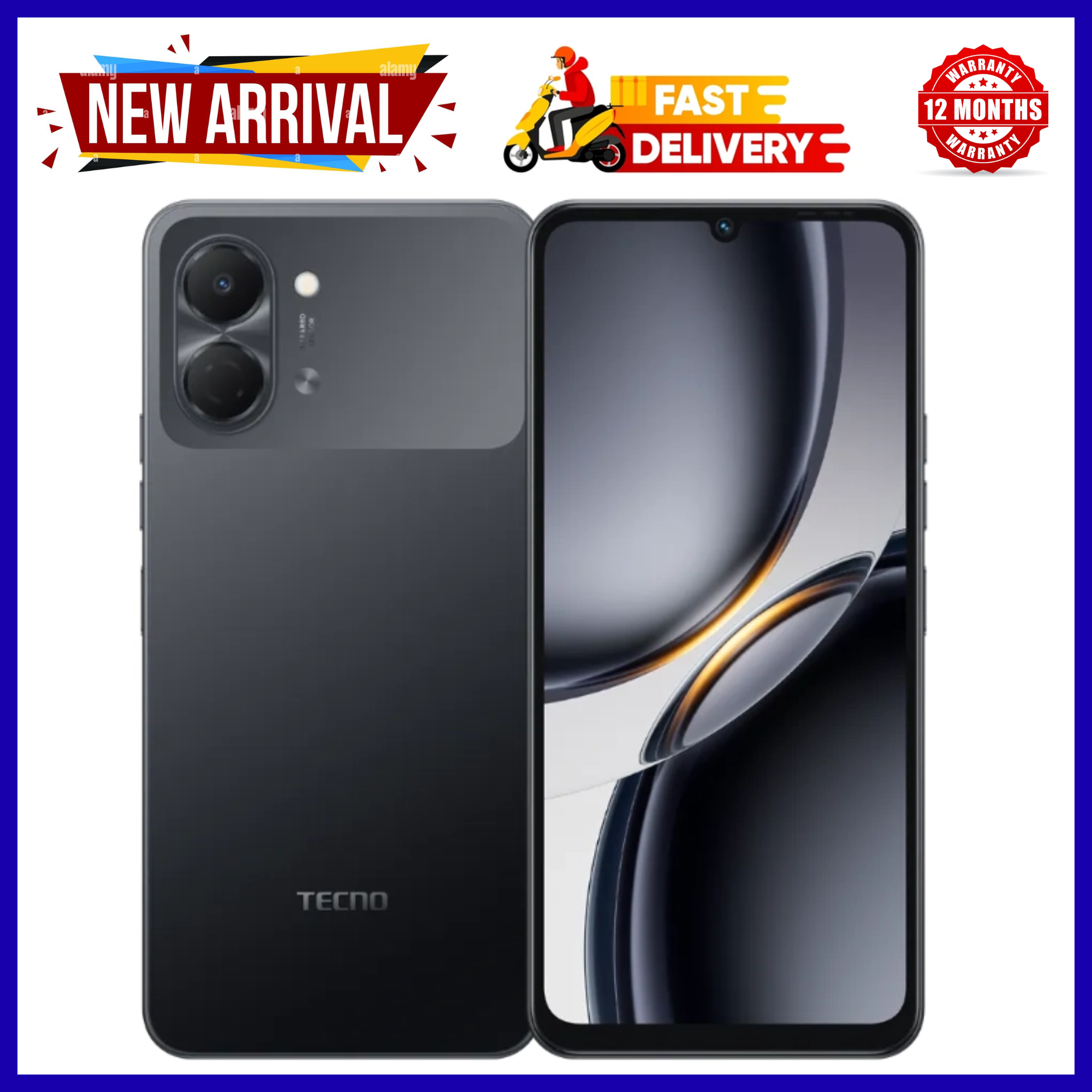 NEW ARRIVAL!! BRAND NEW TECNO POP 20 64GB ROM +4GB RAM 6.75 inch FHD 5000mAh Battery 13MP Main Camera Dual SIM 4G 15W FAST NETWORK UNISOC T7250 PROCESSOR Android 15 Mobile Phones