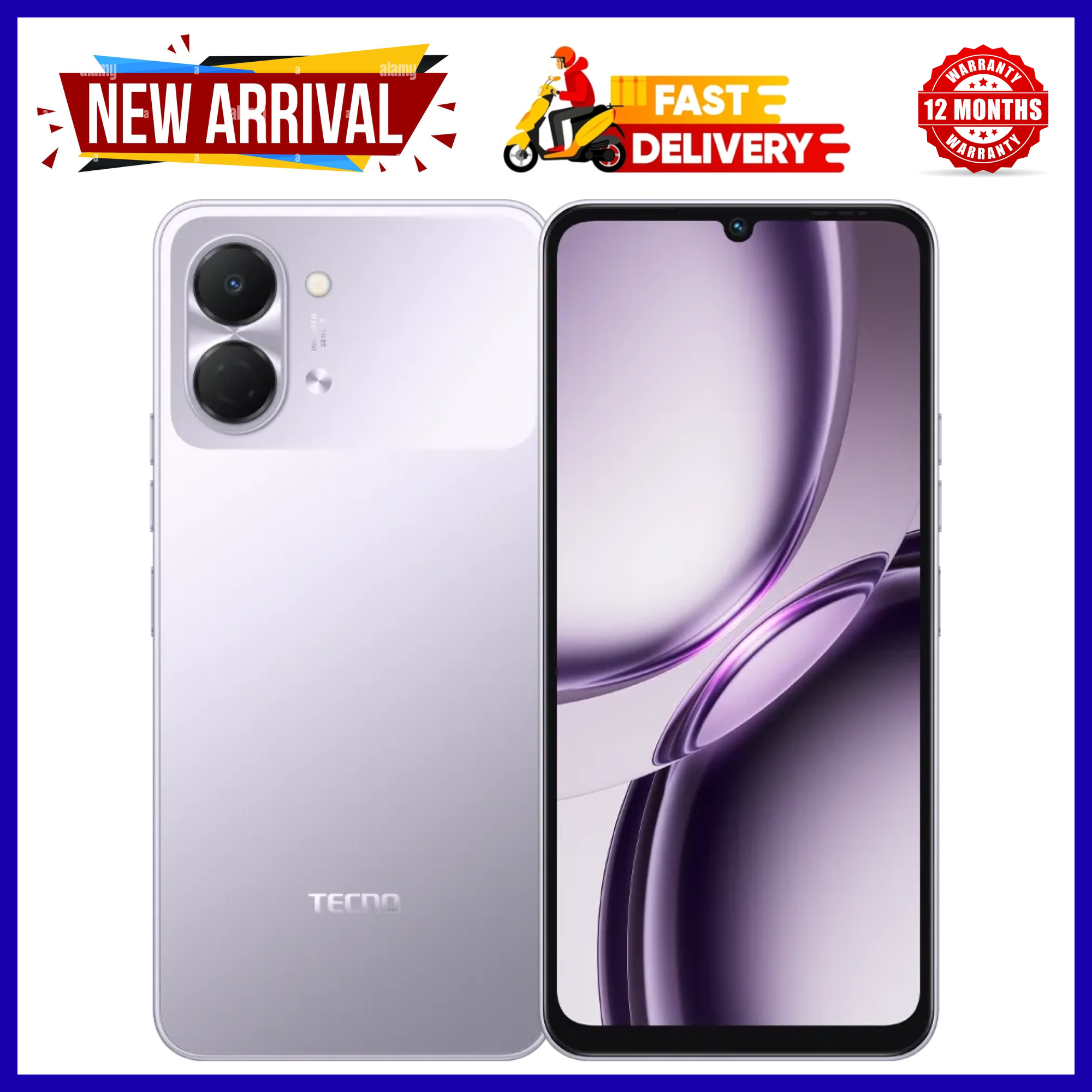 NEW ARRIVAL!! BRAND NEW TECNO POP 20 64GB ROM +4GB RAM 6.75 inch FHD 5000mAh Battery 13MP Main Camera Dual SIM 4G 15W FAST NETWORK UNISOC T7250 PROCESSOR Android 15 Mobile Phones