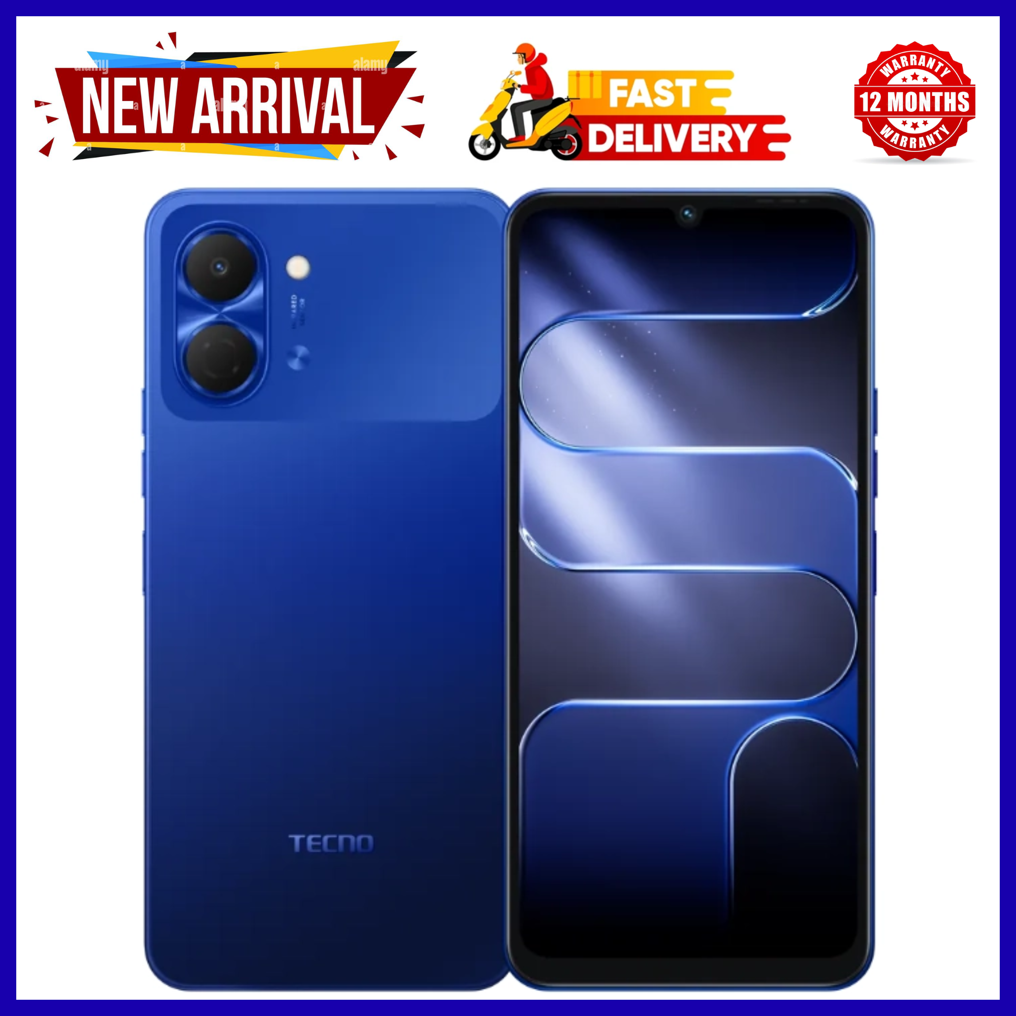 NEW ARRIVAL!! BRAND NEW TECNO POP 20 64GB ROM +4GB RAM 6.75 inch FHD 5000mAh Battery 13MP Main Camera Dual SIM 4G 15W FAST NETWORK UNISOC T7250 PROCESSOR Android 15 Mobile Phones