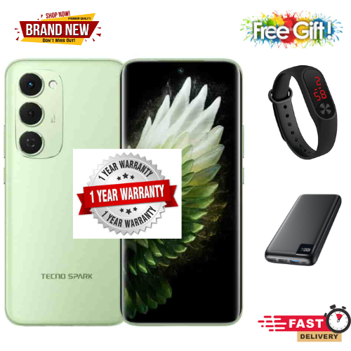 [BRAND NEW] Tecno Spark 40 Pro Plus 6.78" Curved AMOLED Screen, Upto 16GB RAM+256GB ROM, 5200mAh Battery, Android 15, 50MP+13MP Camera, 45W Fast Charging, - Smartphones + Free Power