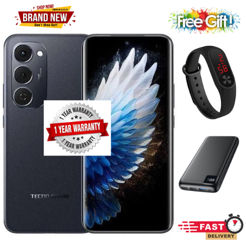 [BRAND NEW] Tecno Spark 40 Pro Plus 6.78" Curved AMOLED Screen, Upto 16GB RAM+256GB ROM, 5200mAh Battery, Android 15, 50MP+13MP Camera, 45W Fast Charging, - Smartphones + Free Power