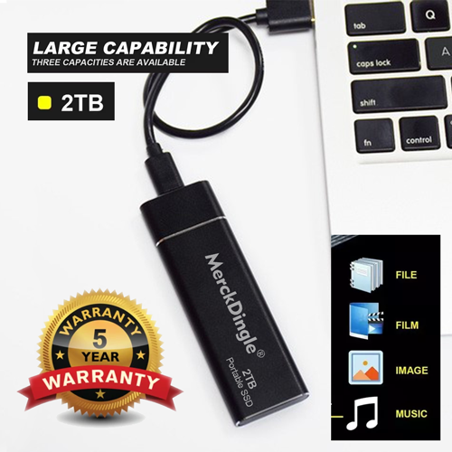 High Speed Portable SSD 1TB External Solid State Drive USB3.1 Type-C Interface Hard Drive Mass Storage Disk for Laptop/Mac/Phone