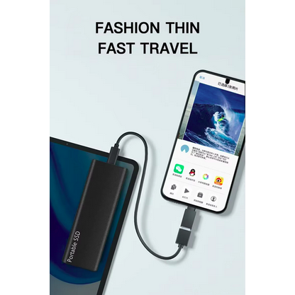 High Speed Portable SSD 1TB External Solid State Drive USB3.1 Type-C Interface Hard Drive Mass Storage Disk for Laptop/Mac/Phone