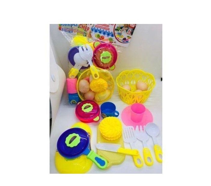 Cartoon Kids Pretend Play Kitchen Set – Frozen and Minnie Mouse Themed Toy Cooking Set, Plastic Food Items, Pots, Pans, Spatulas, Role-Playing Fun, Educational Imaginative Playset for Children 3+, On