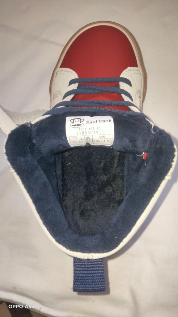 Paul Frank Boys Kids Sneakers Size 31 Warm Lined Casual School Shoes Non-Slip Rubber Sole Durable Fashion Children Sport Shoes