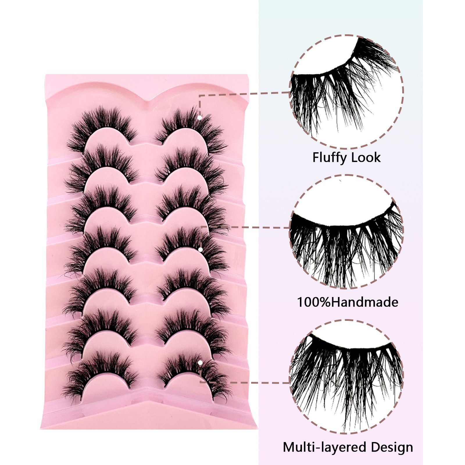 10 Pair Set Soft Fluffy Lashes Faux Mink Eyelashes