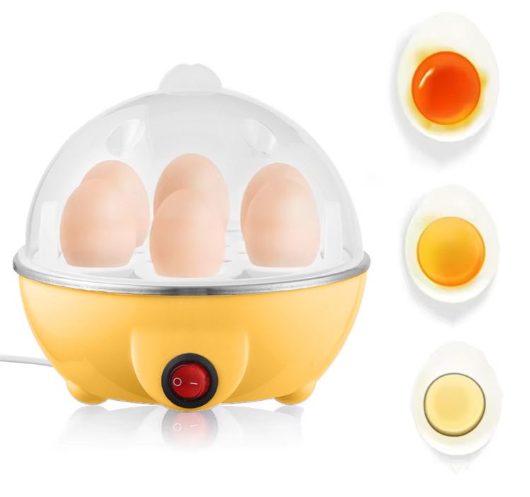 Electric Egg Boiler & Poacher with Lid – Multi-Function Egg Cooker for Boiling & Steaming Eggs – Compact Kitchen Appliance for Quick Breakfast at Home or Office Use