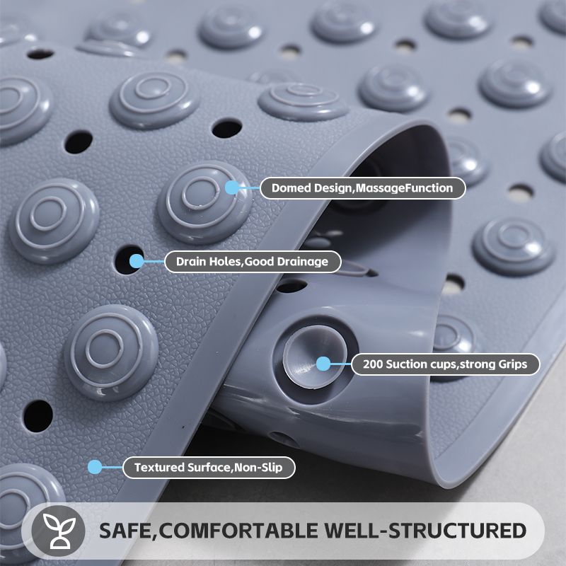 Non-Slip Bathroom Mat with Suction Cups Quick Dry Shower Floor Mat Soft PVC Massage Bath Mat Anti-Skid Bathtub Mat for Bathroom Safety