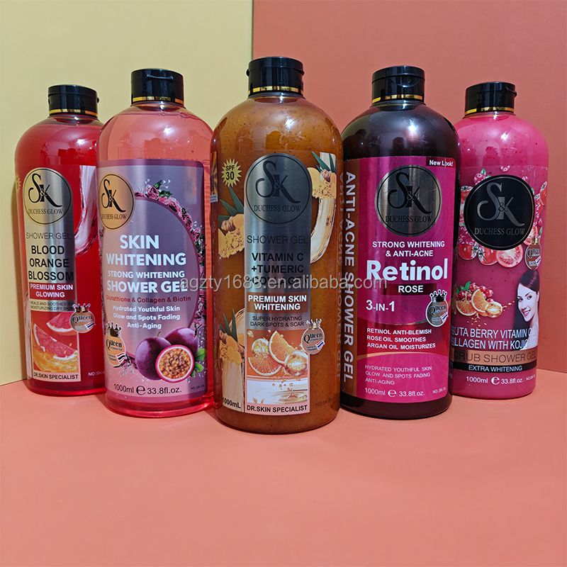 SK Duchess Perfect Glow Skin Brightening & Whitening Shower Gel with Exfoliating Scrub | 2-in-1 Body Wash & Scrub for Smooth, Radiant Skin | Deep Cleansing Moisturizing Gel