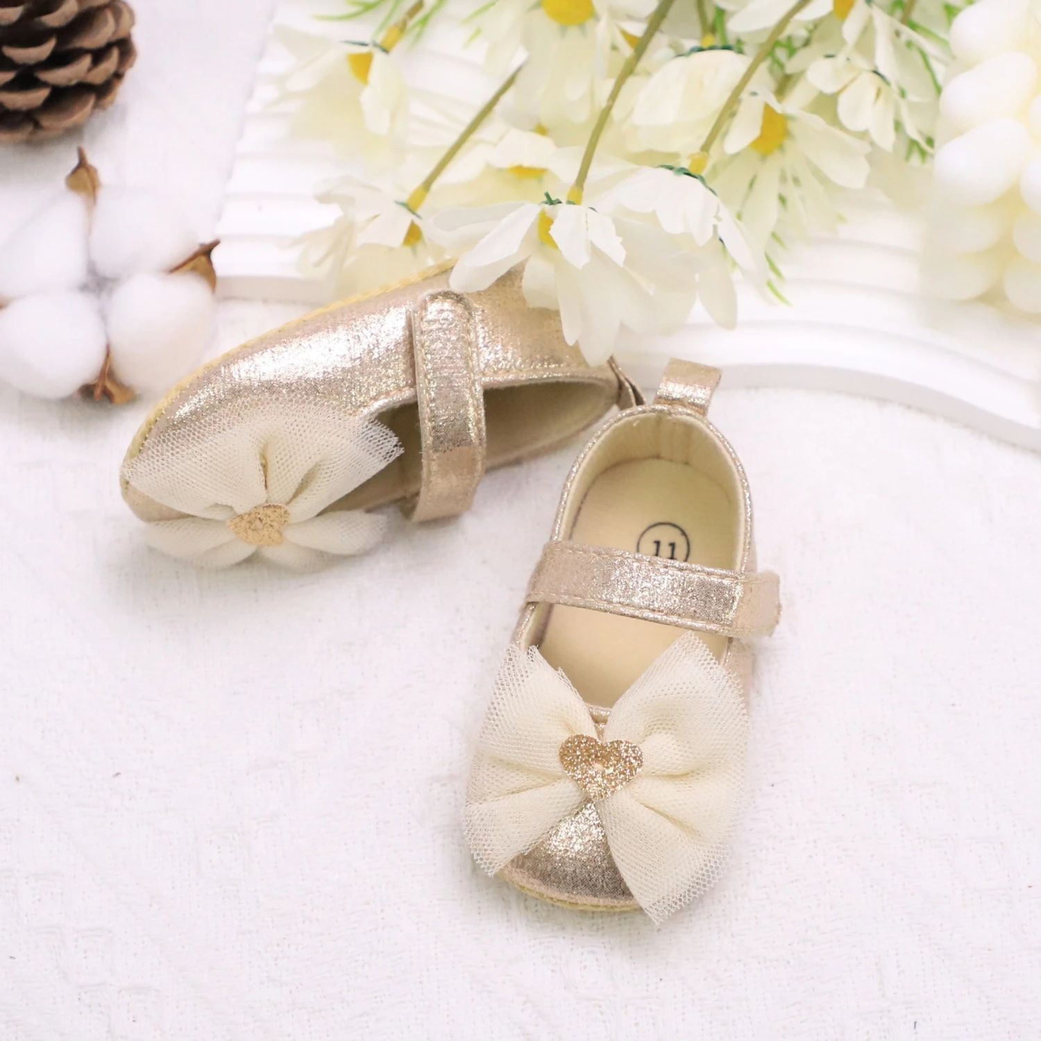 Baby Step Shoes Baby's First Pair of Toddler Shoes Baby Shoes Breathable Non-slip Girls Fashion Shoes Princess Lace Style