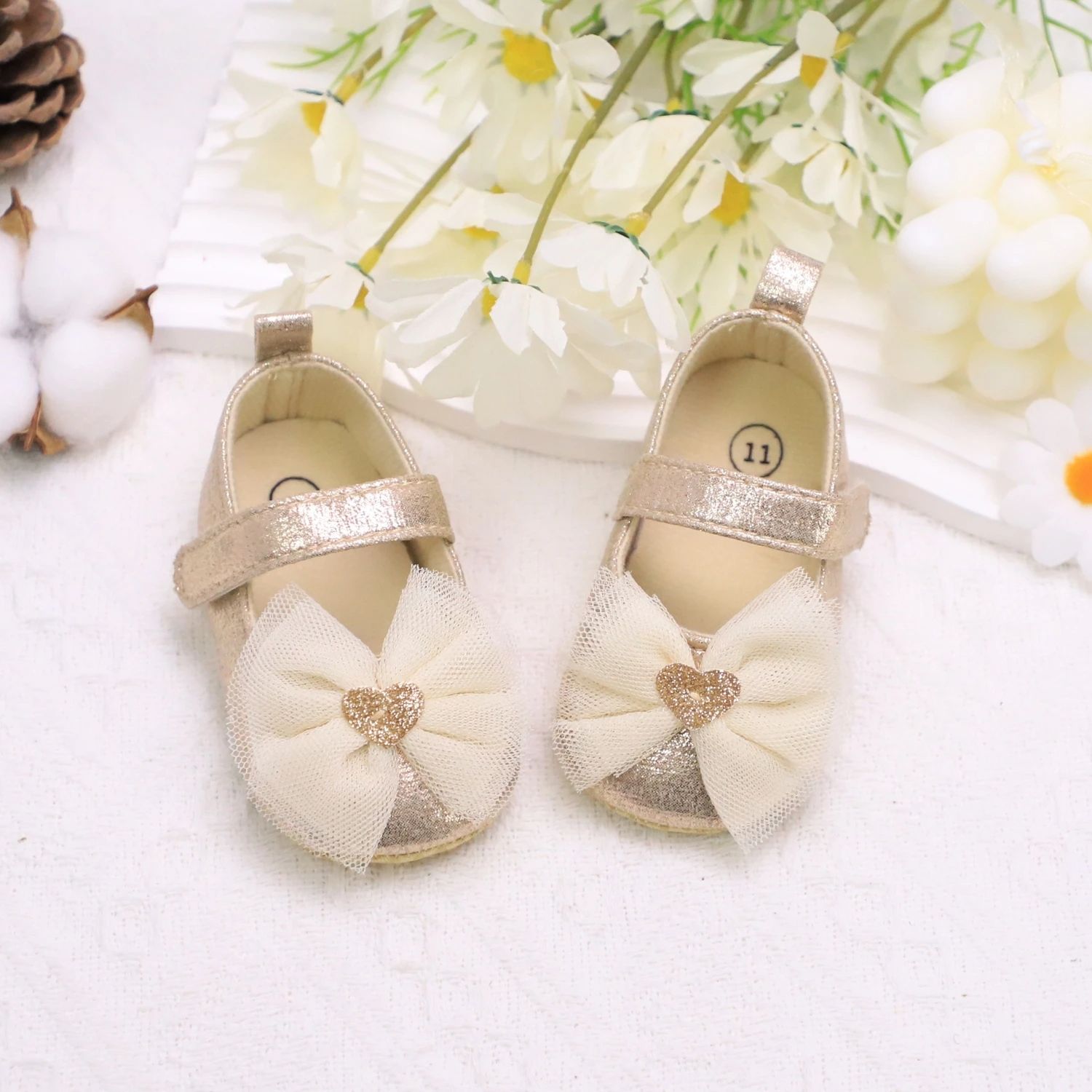 Baby Step Shoes Baby's First Pair of Toddler Shoes Baby Shoes Breathable Non-slip Girls Fashion Shoes Princess Lace Style