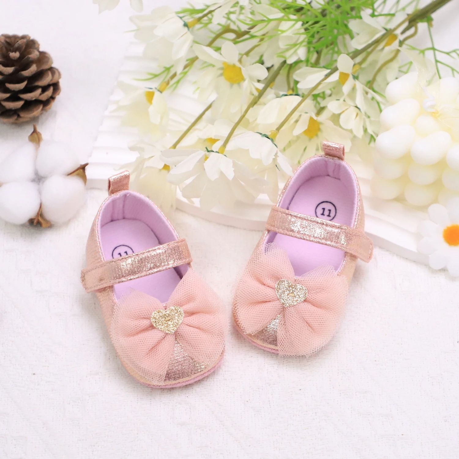Baby Step Shoes Baby's First Pair of Toddler Shoes Baby Shoes Breathable Non-slip Girls Fashion Shoes Princess Lace Style
