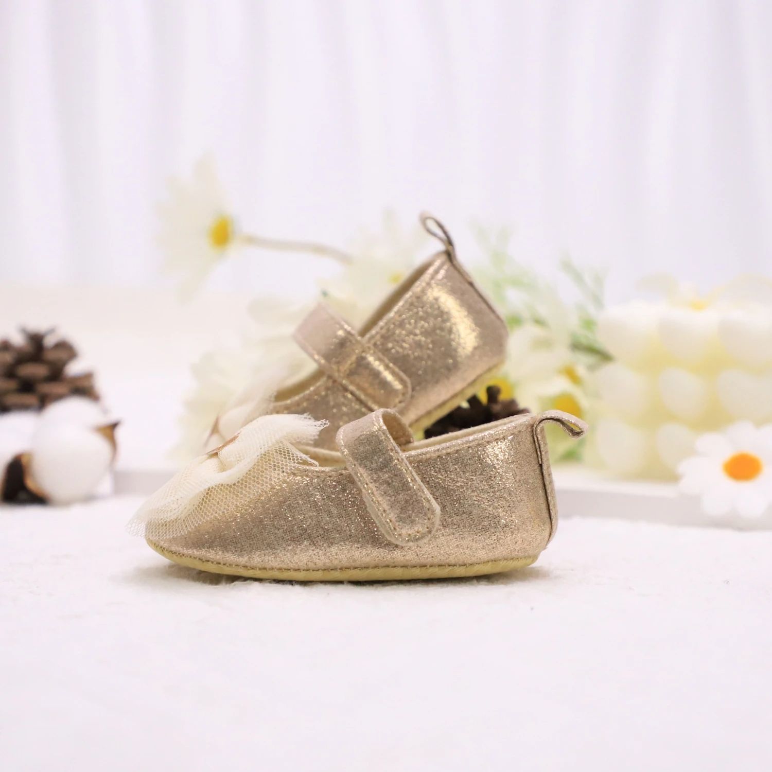 Baby Step Shoes Baby's First Pair of Toddler Shoes Baby Shoes Breathable Non-slip Girls Fashion Shoes Princess Lace Style