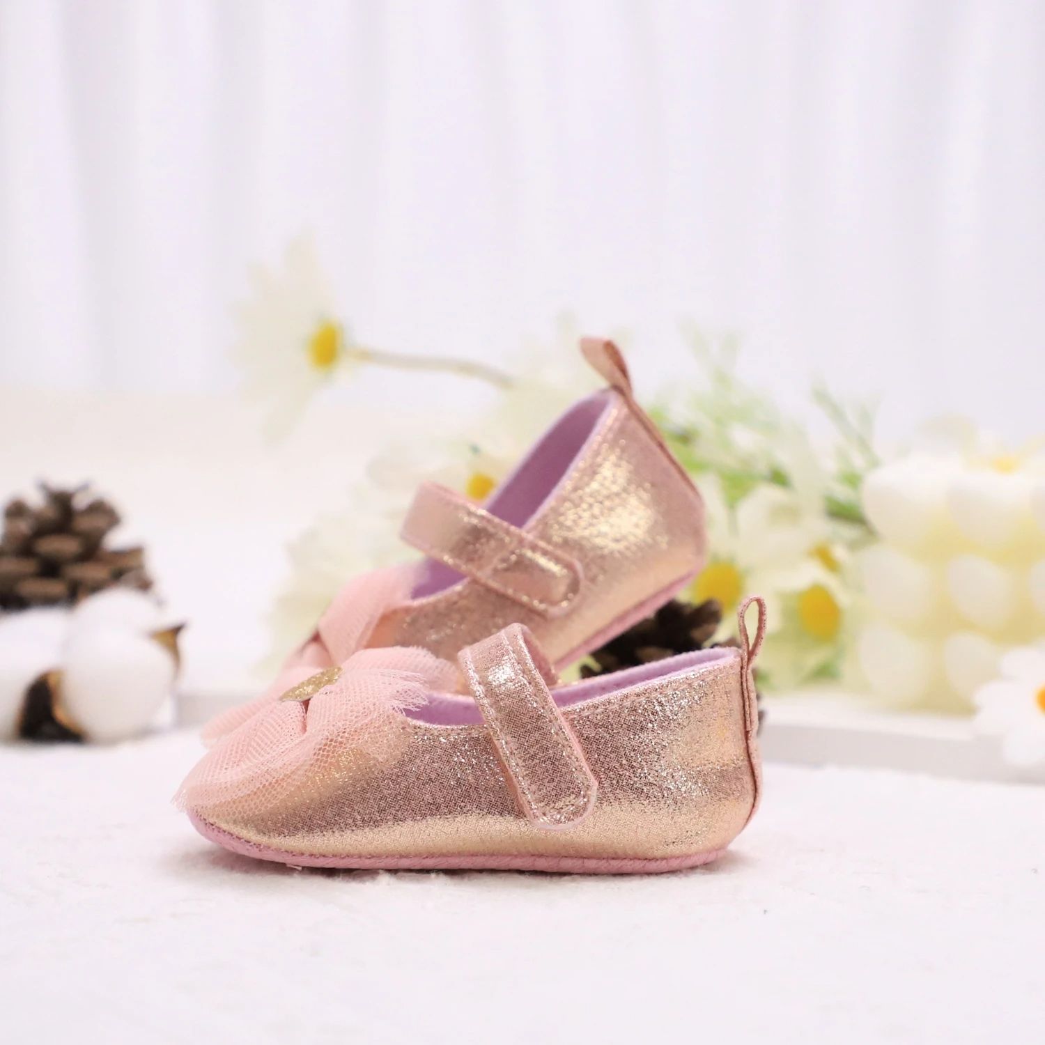 Baby Step Shoes Baby's First Pair of Toddler Shoes Baby Shoes Breathable Non-slip Girls Fashion Shoes Princess Lace Style
