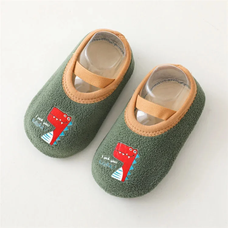 Newborn Baby Boys Girls Anti Slip Cartoon Shoes Winter Indoor Outdoor Slippers Infant Floor First Walk Shoes with Rubber Sole