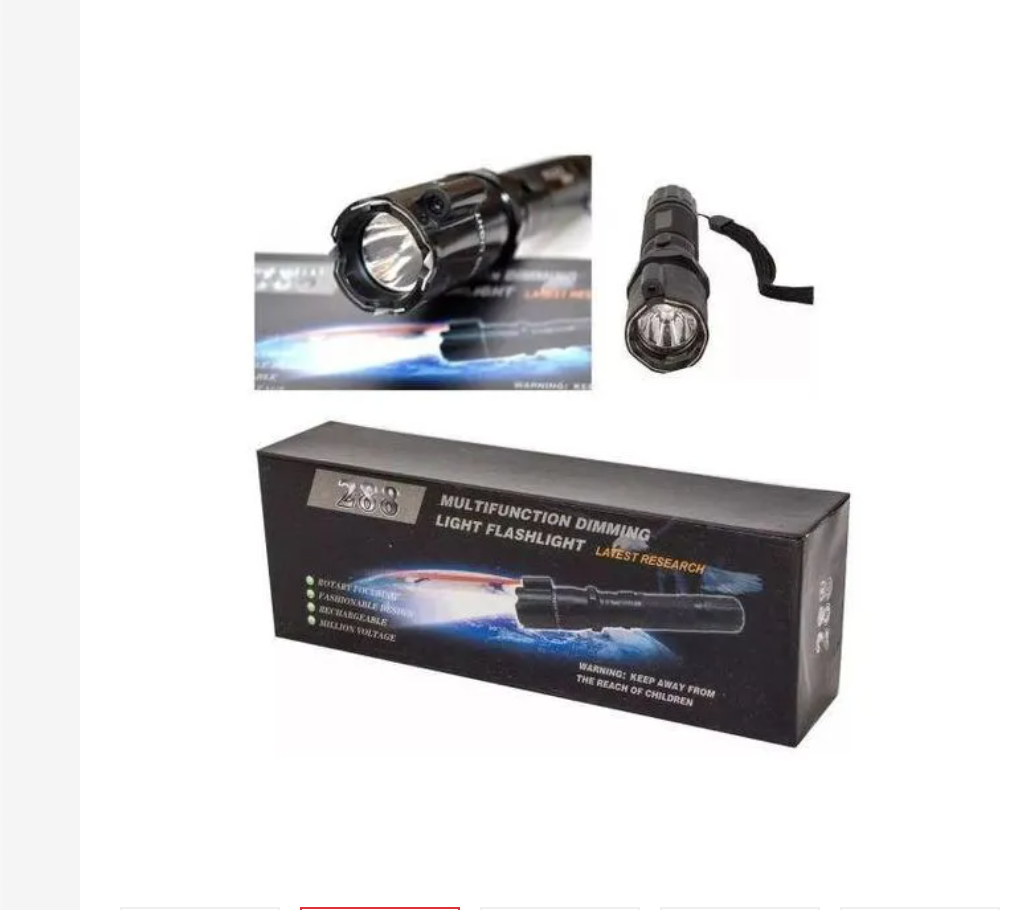 3-in-1 Rechargeable Self-Defense Stun Gun Torch – Electric Shock Device with Laser Pointer & Flashlight for Security Protection