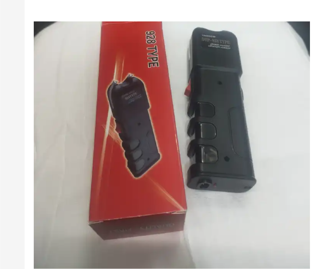 Heavy Duty Rechargeable with LED Stun Gun / Teaser with LED Flashlight, self-defense device that delivers a high-voltage electric shock to immobilize an attacker temporarily.