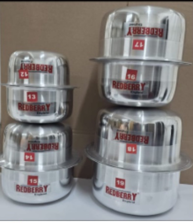 Redberry 8pcs from size 12 to 19 Premier Range of Aluminium Cooking Pots Set Stainless steel Sufurias