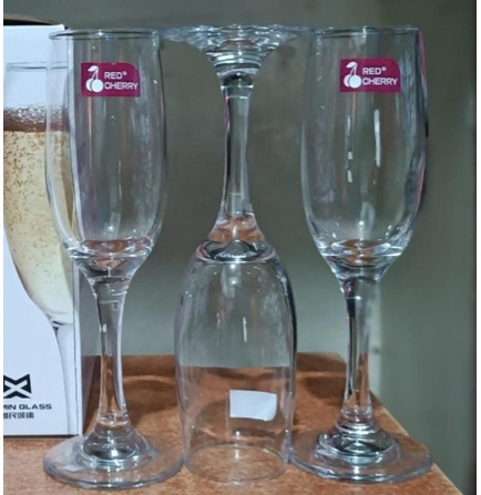 6 Pcs Champagne Glasses, High quality set of Wine Glass, Durable, Elegant and Easy to use