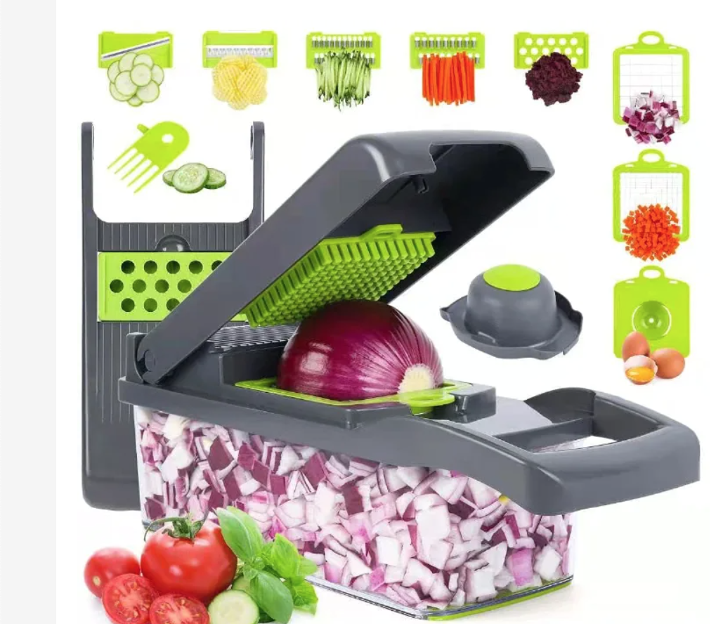 Vegetable Chopper Onion Chopper Mandolin Slicer Pro 13 in 1professional food Choppermultifunctional Vegetable Chopper and Slicer, Dicing Machine, AdjustableVegetable Cutter With Container
