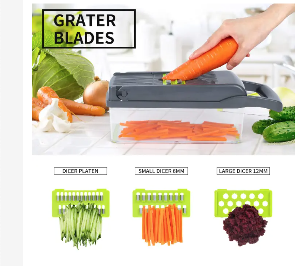 Vegetable Chopper Onion Chopper Mandolin Slicer Pro 13 in 1professional food Choppermultifunctional Vegetable Chopper and Slicer, Dicing Machine, AdjustableVegetable Cutter With Container