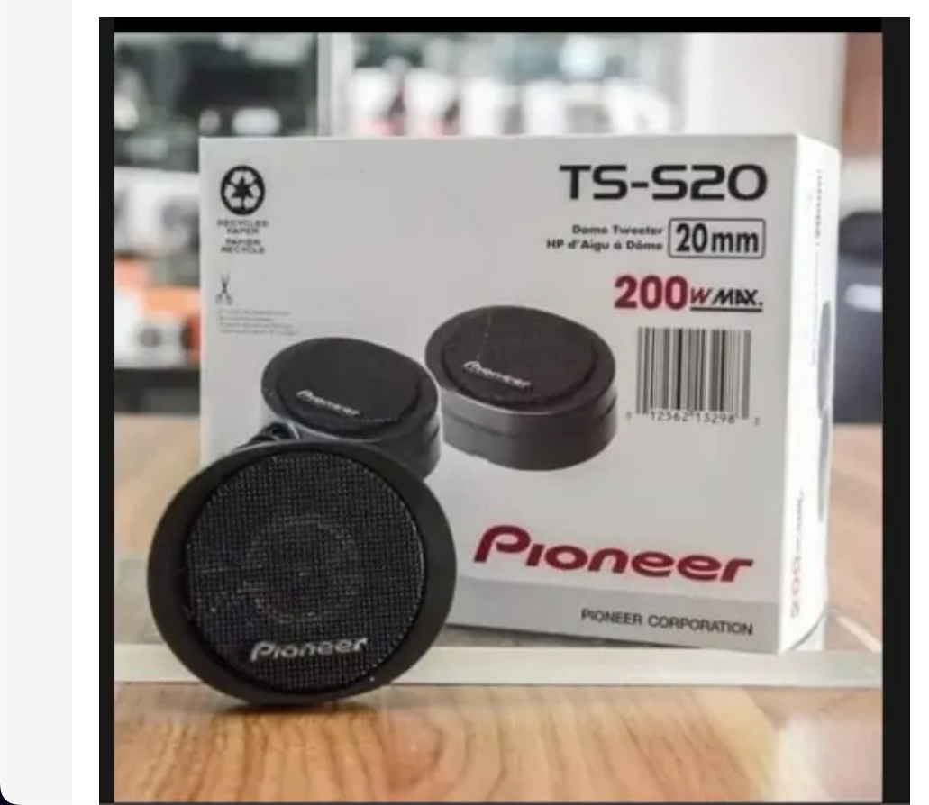 Pioneer TS-S20 Car Audio 200-Watt 3/4-inch Component Tweeter with Crossover