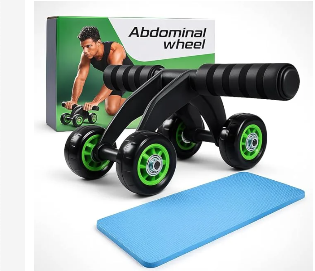 Ab Roller Wheel 4-Wheel Stability , Quality – Ab Wheel & Abdominal Exercise Roller for Abs Workout, Core Trainer & Home Gym Fitness Equipment for Men & Women
