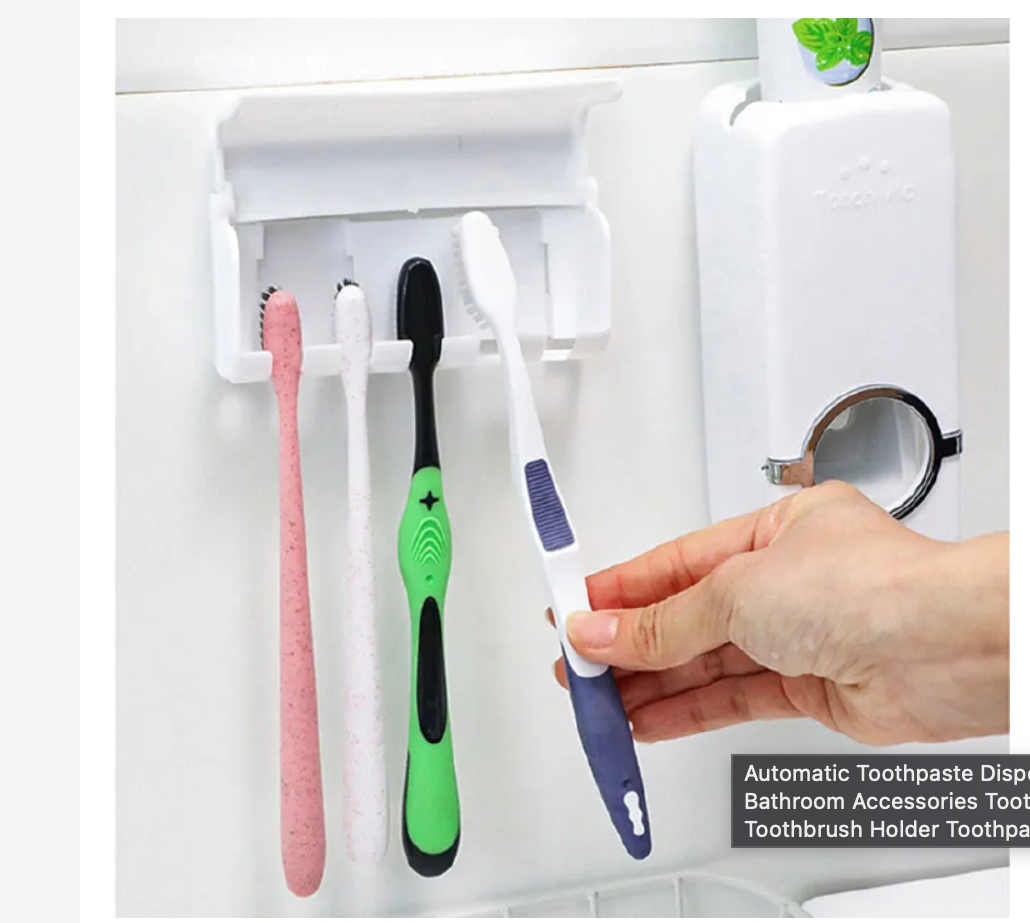 Automatic Toothpaste Dispenser Wall Mount Bathroom Accessories Toothpaste Squeezer Toothbrush Holder Toothpaste Storage
