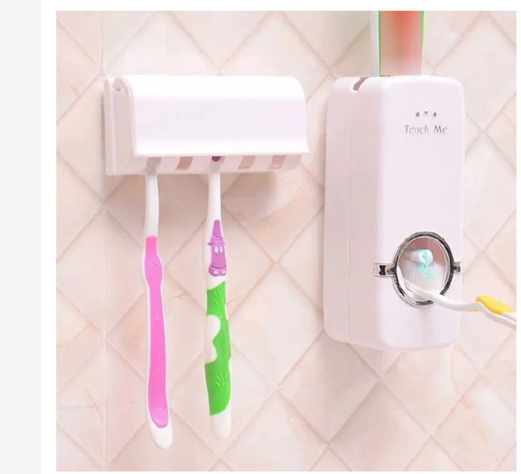 Automatic Toothpaste Dispenser Wall Mount Bathroom Accessories Toothpaste Squeezer Toothbrush Holder Toothpaste Storage
