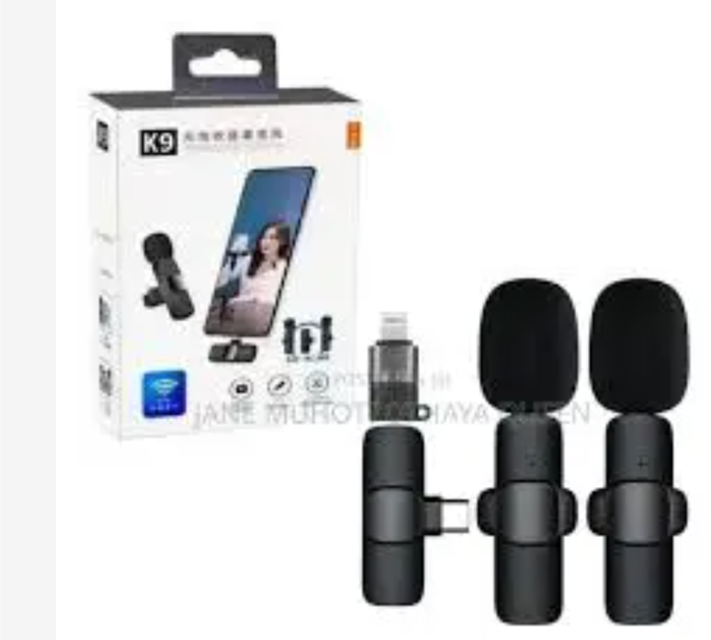K9 Dual Wireless Lavalier Microphone System with Noise Cancellation – Plug & Play for iPhone/iPad (Lightning) & Android (Type-C) – 50ft Range, 6H Battery