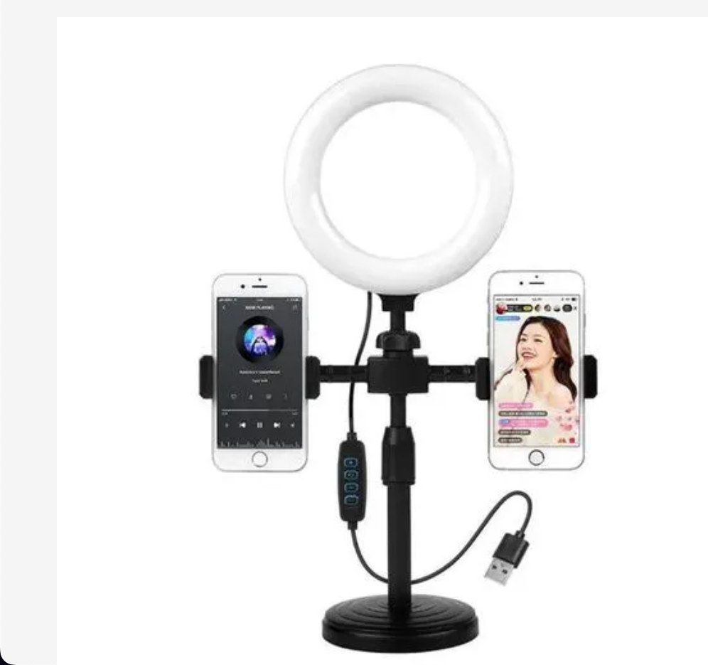 6 Inch Mini Ringlight With Adjustable Tripod And Holder For Phone Selfie And Live Broadcast Ring Light 360 Rotation Stand