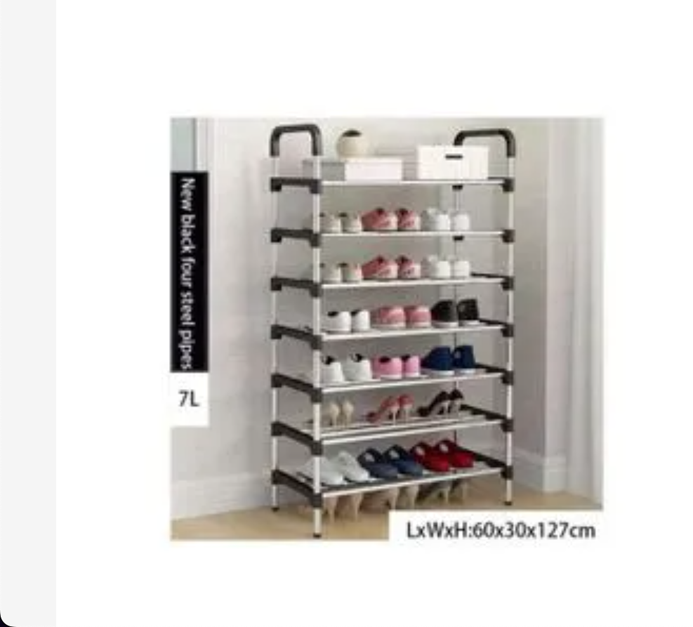 7 Tier Free Standing Shoe Rack Large Sturdy Shoe Shelf Organizer, Non-Woven Fabric Free Standing Shoe Racks for Entryway, Hallway and Closet,