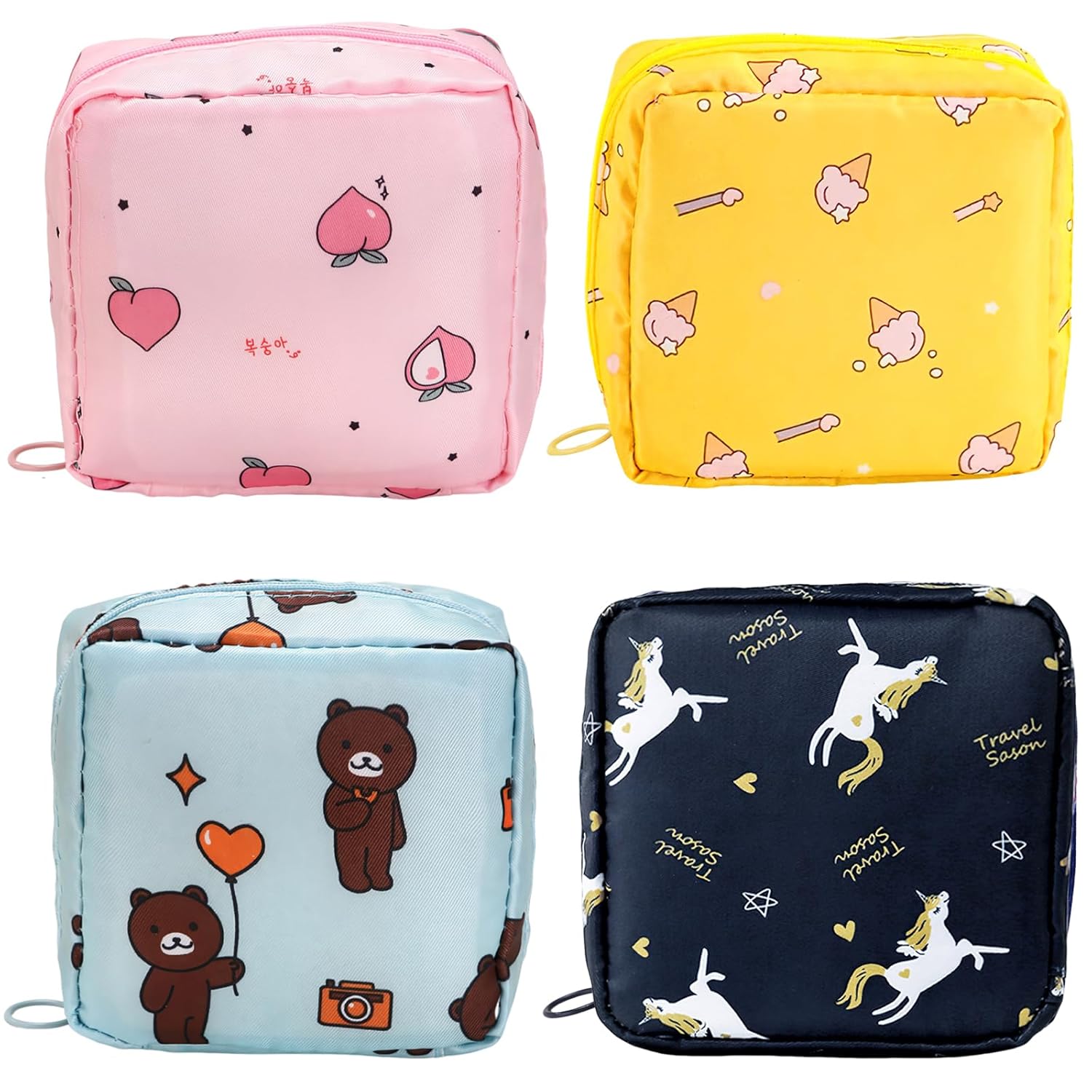 Sanitary Pad Pouch for Travel, Waterproof Small Napkin Pouches for Women and Girls, Multi-Functional Storage for Sanitary Pads, Earphones, and Jewelry