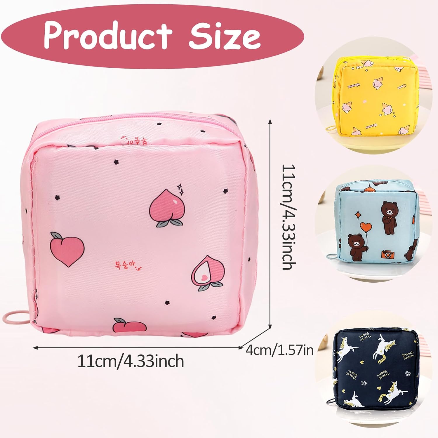 Sanitary Pad Pouch for Travel, Waterproof Small Napkin Pouches for Women and Girls, Multi-Functional Storage for Sanitary Pads, Earphones, and Jewelry