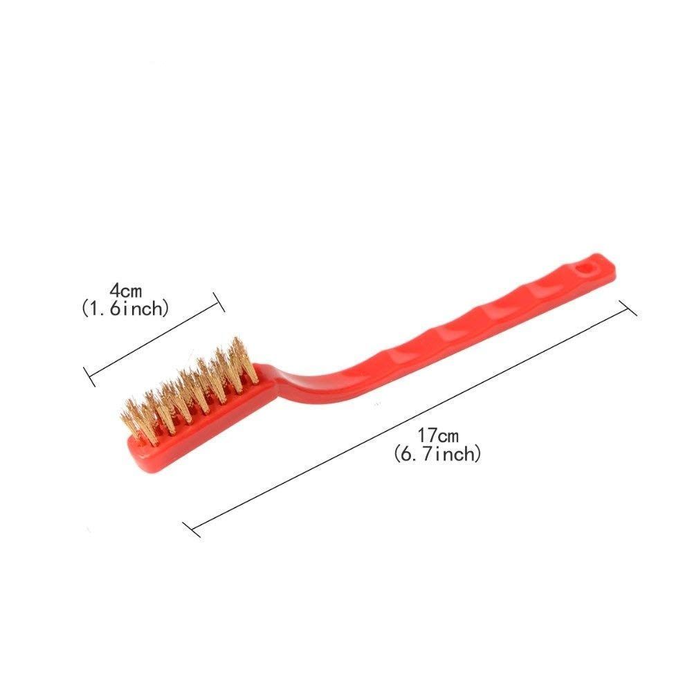 Gas Stove Cleaning Wire Metal Brush for Cleaning, Brass Rust & Paint Removal Metal Scrubbing Polishing Brush, Kitchen Tools Cleaner Tools - (Pack of 1 Contains 3 Pieces of Set)