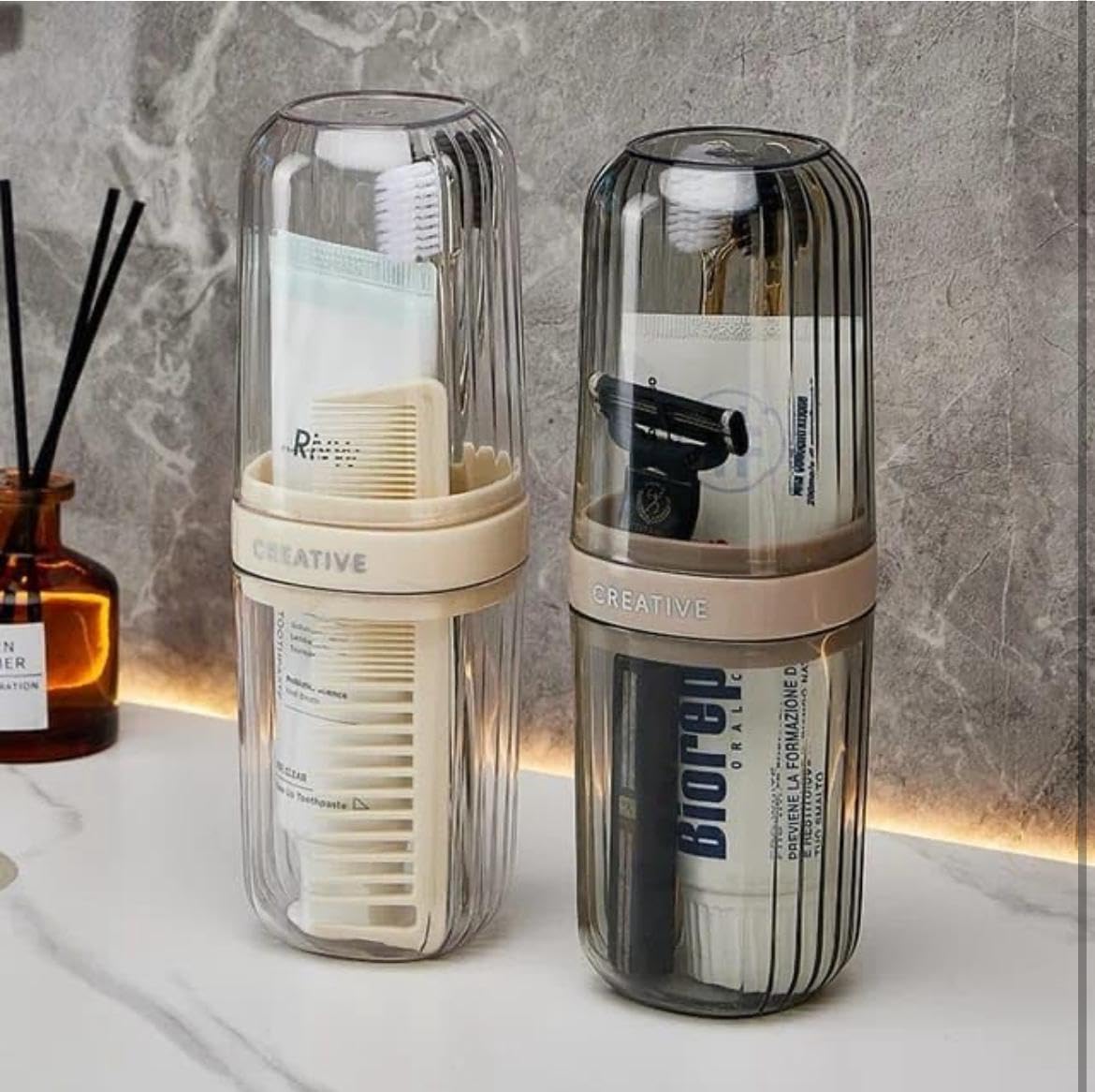 Portable Transparent Toothbrush Cover case Toothbrush Holder & Anti-Bacterial Tooth Brush Holder Bathroom | Germ Protection