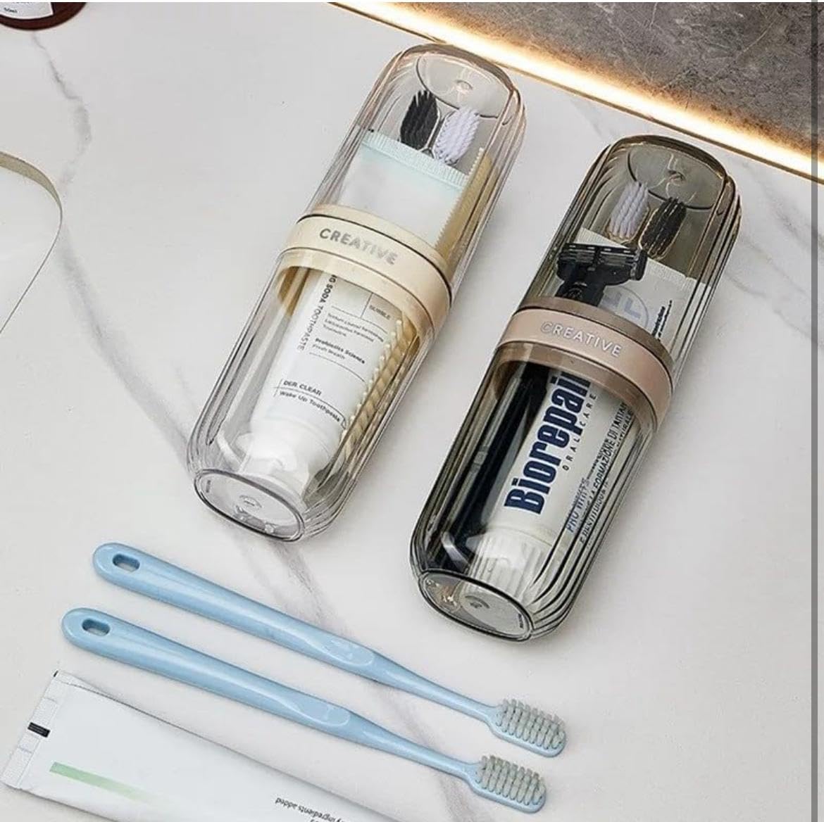 Portable Transparent Toothbrush Cover case Toothbrush Holder & Anti-Bacterial Tooth Brush Holder Bathroom | Germ Protection