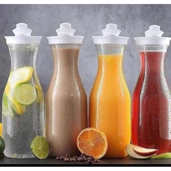 Juice Bottles with Lids,1000ml Transparent Beverage Bottle Leak-Proof Reusable Drinking Bottle Used for Work Gym Home Storage of Juice and Water